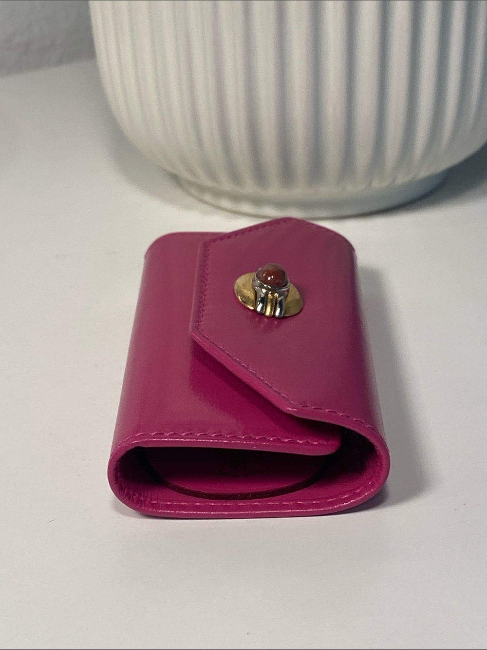 NIB Vintage GUCCI Cabuchon Leather Key Holder Case - Picture 8 of 10